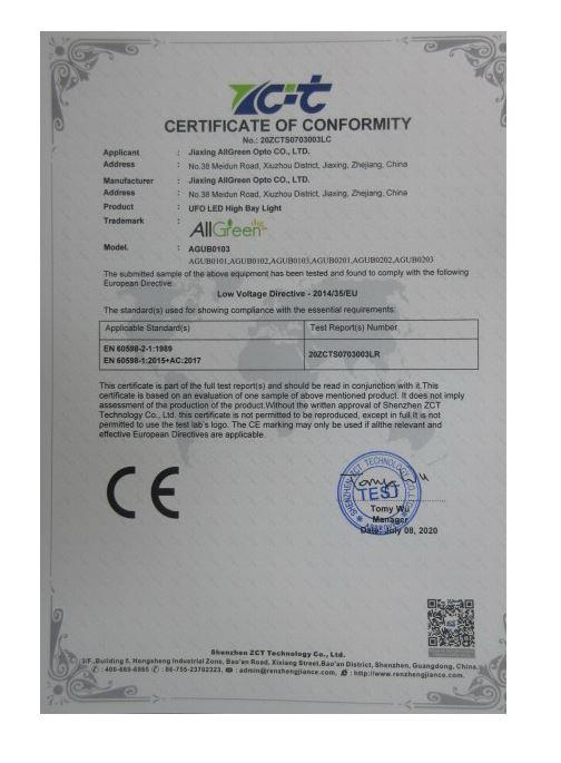 CE - Jiaxing AllGreen Opto Co., Ltd.