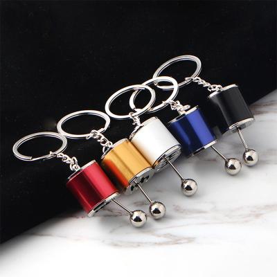 China Hot Selling NEW 2022 Ring Car European Car Key Chain Manual Transmission Lever Metal Key Lever Creative Ring Car Refitting Metal Pendant Key Chain for sale