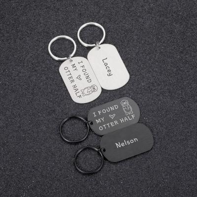 China European Ring Selfdom Key Chain Luxury Custom Name Engrave Metal Sublimation Stainless Steel Key Chain Souvenir Wholesale Motel Hotel With Key Chains for sale