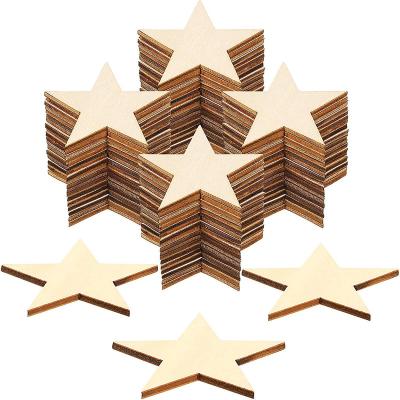 China Festival Party Ornaments Wooden Craft Ornaments Pendants Star DIY Wooden Hanging Unfinished Festival Party Ornaments For Home Party New Year for sale