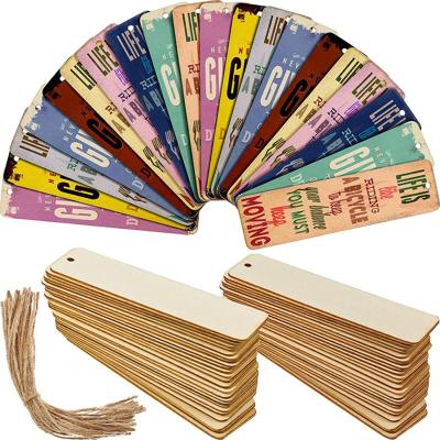 China Wholesale High Quality Eco-friendly Wooden Craft Wooden Bookmarks China Blank Hanging Tags Rectangle Shape For DIY for sale