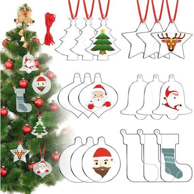 China Europe High Quality Wholesale Christmas Decoration DIY Clear Acrylic Empty Craft Signs Variety Of Shapes Aleck Crafts for sale