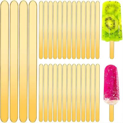 China CY-01 4.5inch Custom Logo Mirror Acrylic Cakesicle Popsicle Colorful Wholesale High Quality Gold Viable Sticks Plastic Ice Cream Sticks for sale