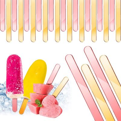 China Viable NEW Pop Unbranded Set Acrylic Homemade Transparent Wholesale Crystal Gold Mirror Bar DIY Ice Cream Stick Cake Bar Material for sale