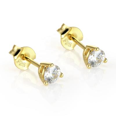 China TRENDY Jewelry 925 Earrings 14K Silver Gold Plated Tasty Jewelry Trendy Classic Stud Earrings For Women for sale