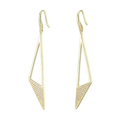 China Office / Career Triangle Shaped Long Earrings For Women Gold Fancy Earring Designs Tasty Gold Jewelry Drop Earring for sale