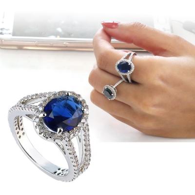 China SR01077 FASHIONABLE Classic Real 925 Sterling Silver Ring Zircon Wedding Jewelry Luxury Solid Rings For Summer Dresses Young Women for sale