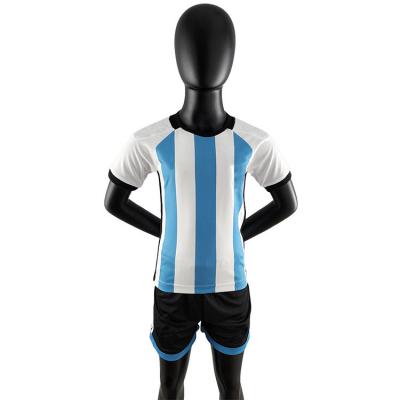 China WholesalersNew Design Kids Football Tracksuits Soccer Jersey Sets Quick Dry White And Blue Kids Soccer Jersey Sets for sale