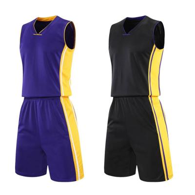 China Wholesale Breathable Youth Basketball Team Uniform Sets Men Design Blue Color Customized Design Youth Basketball Uniforms for sale