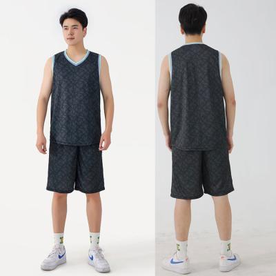 China Custom Design Basketball Tank Top Basketball Uniforms Sublimation Men Basketball Uniform Set Cheap Youth Antibacterial Uniform for sale