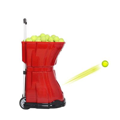 China Tennis Training Used Low Price Portable Tennis Ball Launcher Automatic Tennis Training Partner Machine in Red for sale