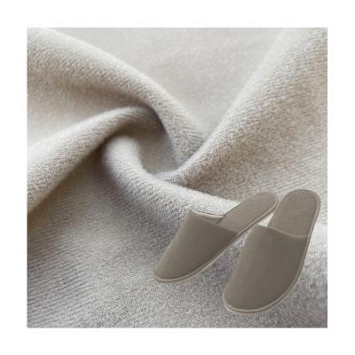 China Soft Knitted Plain Micro Lining Velvet Fabric For Bath Slippers 145-155cm Width for sale