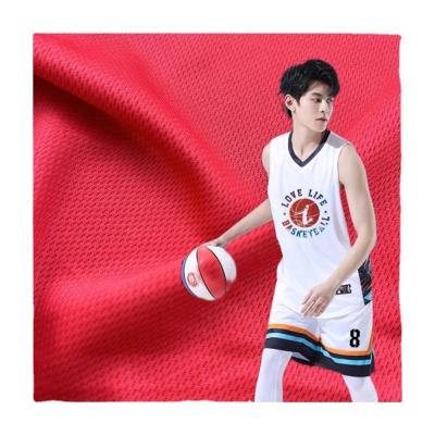 China Tricot Knitted Eyelet Mesh Sports Jersey Fabric for Football Uniform Customized Design for sale