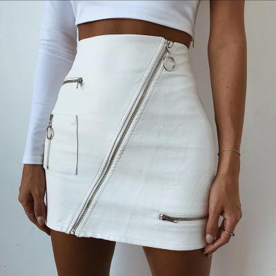 China Plus Size Fashion Women's Top Leather Bodycon Mini Pencil Skirts With Zipper England Style Girls PU Wrap Skirt for sale