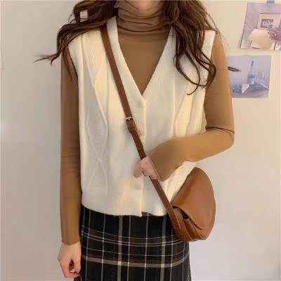 China W001 Women Feminine Jumper Top V Neck Sweater Vest Sleeveless Uniform 2021 Wholesale Viable for sale