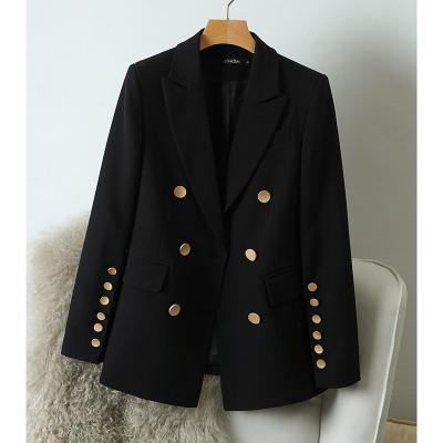 China Light Weight Casual Front Black Jackets Womens Breathable Blazer Long Sleeve Work Office Open Blazer QA906 for sale