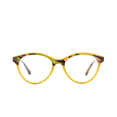 China Acetate Glasses G4128 China Factory Optical Frame Popular Fancy Women Eywear for sale