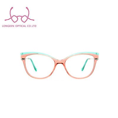 China For women reading glass pink glasses G5334 Crystal Eyeglasses Acetate Optical Frames for sale