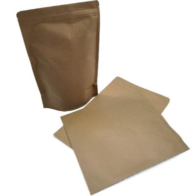 China Factory Wholesale Recyclable Yellow Matte Film Kraft Paper Bag With Zipper Lock Bag Aluminum Foil Bag for sale