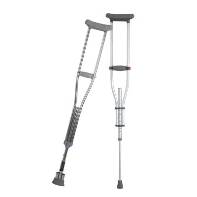 China Light Weight Stainless Steel Thickened Non Slip Underarm Medical Adjustable Crutch Stainless Steel Underarm Crutch for sale