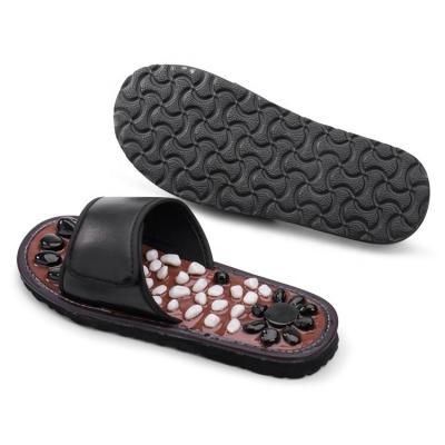 China Korean Home Natural Acupressure Foot Massage Slippers Pebbles Foot Jade Massage Slipper for sale