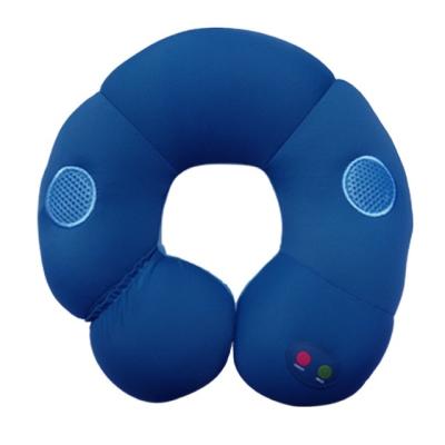 China 2021 Vibrating U-Shape Micro-beads Cushion Airplane Sleep Travel Neck Pillow Cervical Support Therapy Music Massage Car Health Care for sale