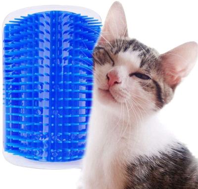 China Wholesale Products Stocked Cat Itching Massage Wall Corner Pet Sweep With Catnip Grooming Tool for sale