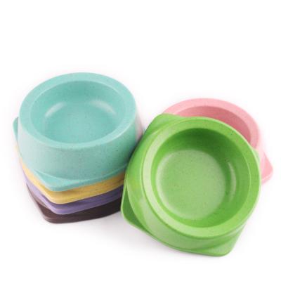 China Sustainable Biodegradable Bamboo Fiber Pet Food Bowl Candy Color Smooth Surface Slow Feeder for sale