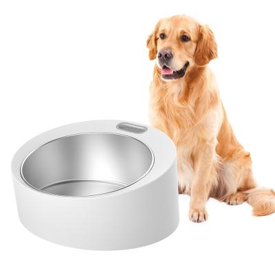 China No--puddle detachable stocked Cat Dog Food Scale Bowl Cool Smart Pet Feeder 1.7L White Color Stainless Steel for sale