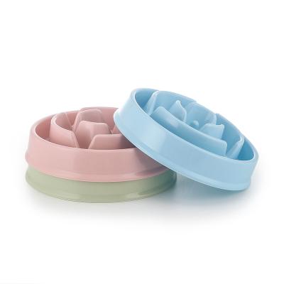 China Stored Pet Slow Bowl Amazon Feeder Healthy Anti-Clogging Flower Shape PP Plastic Interactive Cat Dog Bowl for sale