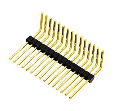 China Right Angle Type 12pin, PA6T Material, PCB Receptacles 1.0mm Pin Header H=1.0mm Single Row Gold Plated for sale