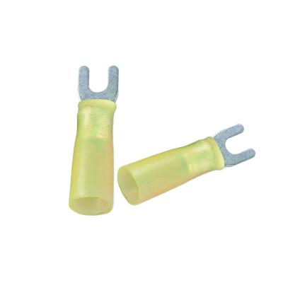 China 4-6mmÂ ² 12-10 A.W.G. High Quality Yellow Gauge Heat Terminal Connectors shrink waterproof shovel for sale