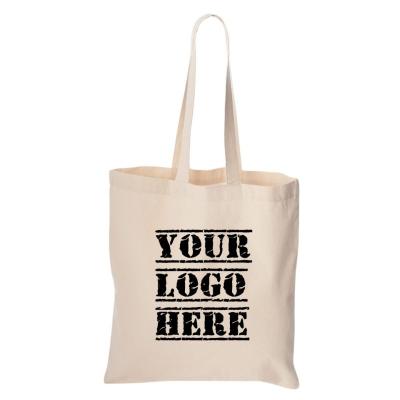 China Custom Promotional Cheap Printed Heavy Duty Canvas Handled Shopping Bag Cotton Tote Bag for sale