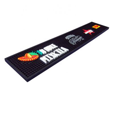 China Viable Promotional Custom Soft Silicone Sublimation PVC Rubber Bar Mat Custom Logo for sale