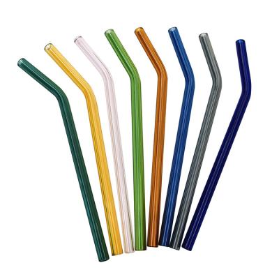 China Sustainable Reusable Multiple Colored Borosilicate BPA Free Healthy Drinking Glass Glass Straws for sale