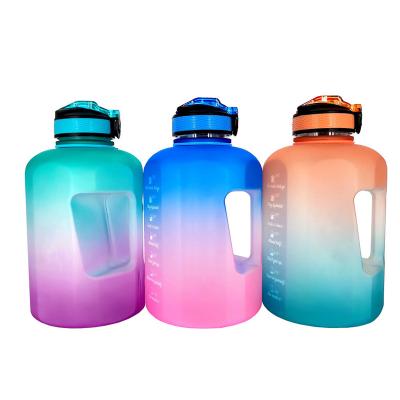 China Half Gallon Stocked 64 Liter Inspirational Leakproof Tritan Water Bottle 2 Ounce BPA Free With Time Marker for sale