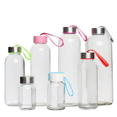 China Viable Custom Wholesale High Quality Portable 300ml 400ml 550ml BPA Free Glass Bottle Water for sale