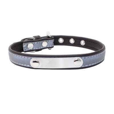 China PU Puppy ID Collar Dog ID Reflective Leather Reflective Collar for sale