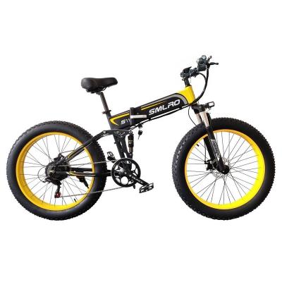 China Aluminum Alloy Most Attractive View Aluminum Alloy Fat Bike Beach Ebike 26 Inch Cruiser Electric Bike 48V Folding Fatbike Electric Bicycle for sale