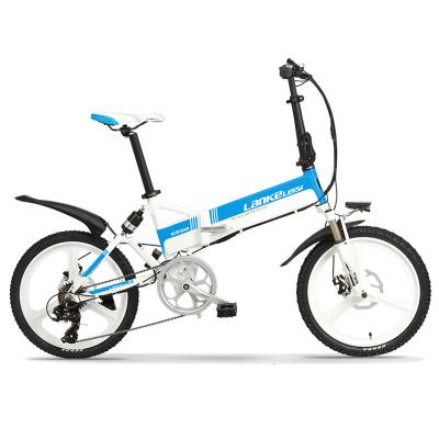 China LANKELEISI EU Warehouse Wholesale Price Aluminum Alloy Folding 48V 10AH Eletrica Bicicleta Motor Electric E-Bike Ebike Electric Bicycle for sale