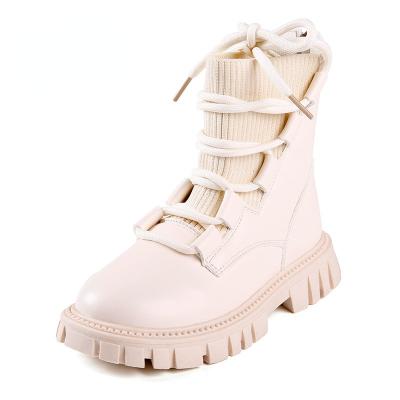 China Dropshipping Toddler Small Large Kids Mid-Calf Boots Girls Anti-Slip Platform Short Combat Boots Cross Strapped Kid Shoes Zip Up Midi Shoes for sale