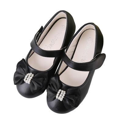 China 2022 Lightweight Girls Bead Bowknot Fashion Flats Baby/Toddler/Little/Big Kid Ballet Mary Jane Children Leather Princess Dress Casual Shoes for sale