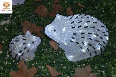 China 3D Acrylic Hedgehog LED White Lights Particle Handmade Finished Christmas Holiday Lighting for sale