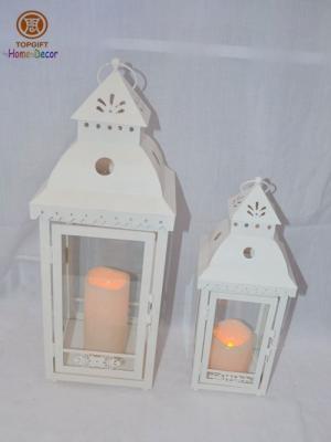 China Small / large moroccan Metal Poawder Coating Candle Lantern Garden Decoration Lights for sale