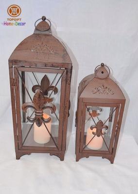 China Brown Handmade hanging candle lantern Lights for outside Decoration for sale