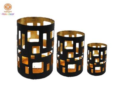 China Wedding / Exhibition Hall Metal tall pillar candle holders Three size for sale