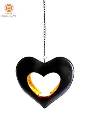 China Heart-Shaped Metal candle holder , high end hanging candle holder for sale