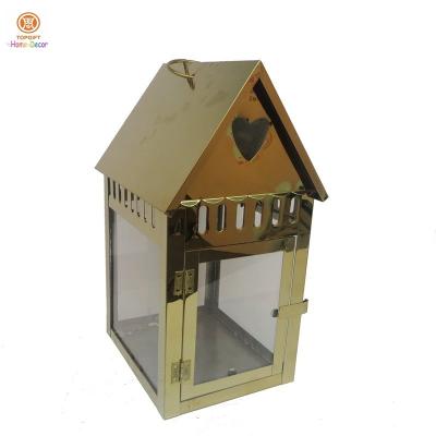 China Contemporary Gold / Copper house stainless steel lanterns with Glass for sale