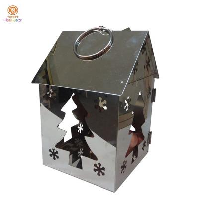 China Corrosion resistance large stainless steel candle lanterns with hollow out for sale