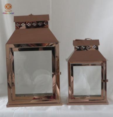 China Indoor / Outdoor Glass Stainless steel candle Lantern for home decoration for sale